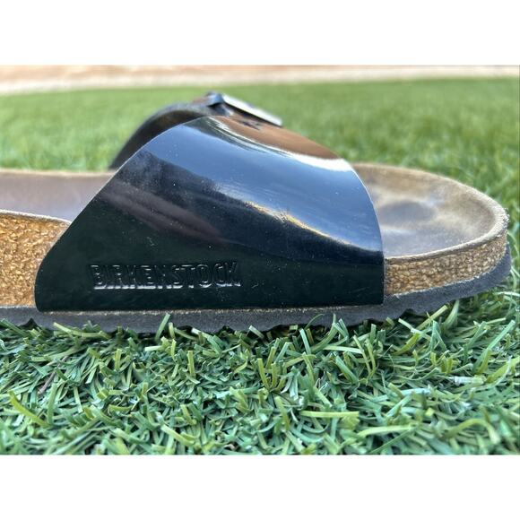 Birkenstock Unisex Madrid Black Patent Leather Slip On Sandals Size EU 41 L10 M8 - Picture 8 of 15
